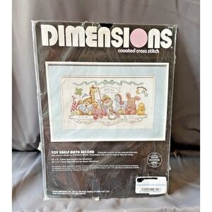 Dimensions‎ TOY SHELF BIRTH RECORD Counted Cross Stitch 3729 Baby Shower Nursery